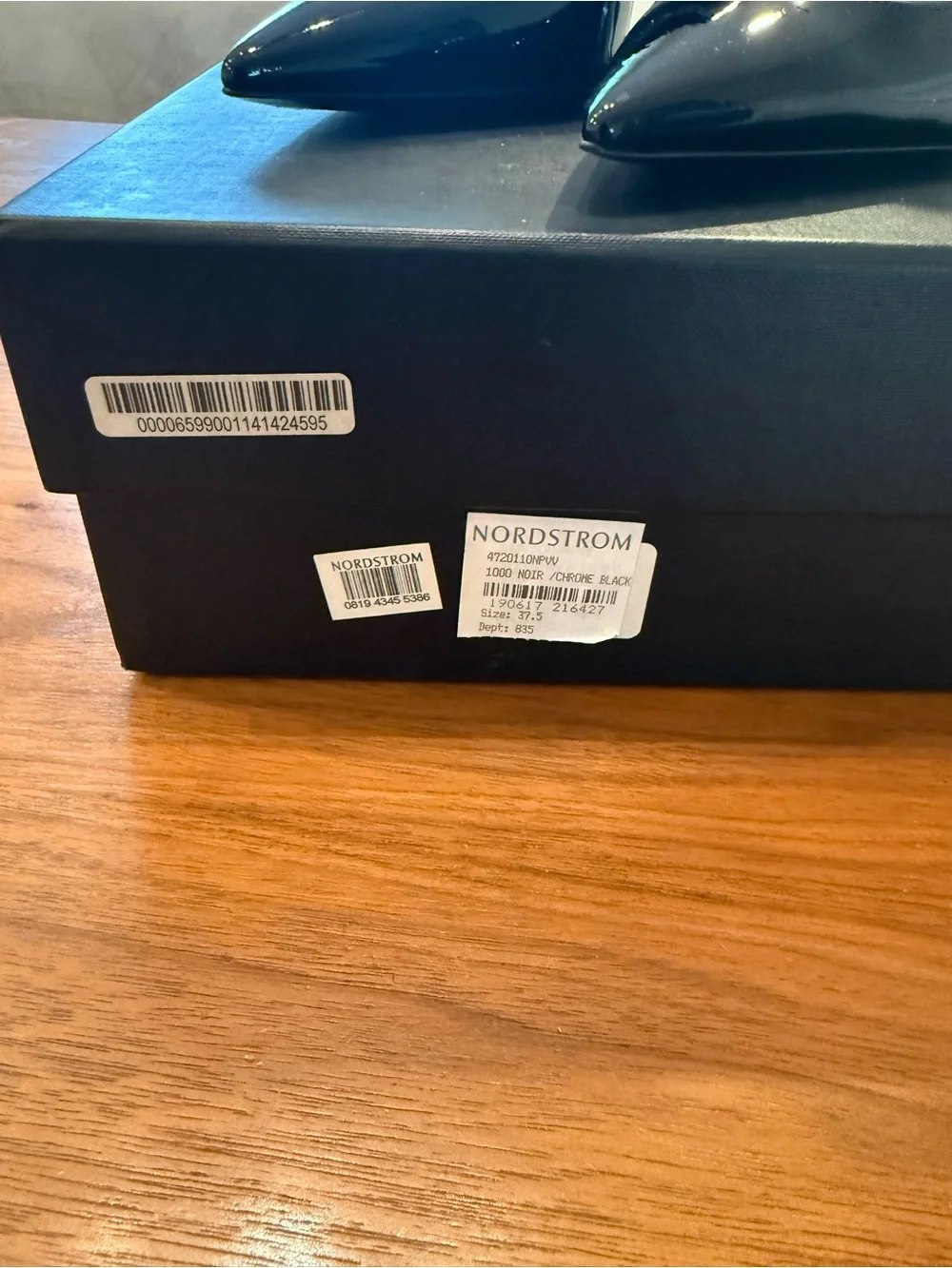 Saint Laurent Black Patent Opyum Logo Heel Pointed Pumps - Picture 5 of 7